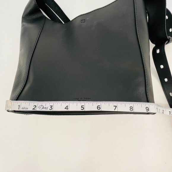 Rag & Bone Belize Small Shopper Black Leather Shoulder Bag Adjustable Strap - Picture 15 of 16